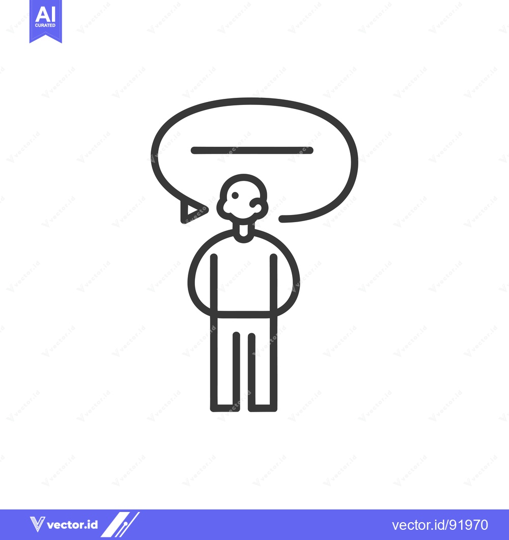Premium Vector dari Person with a Thought Bubble and a Dash
