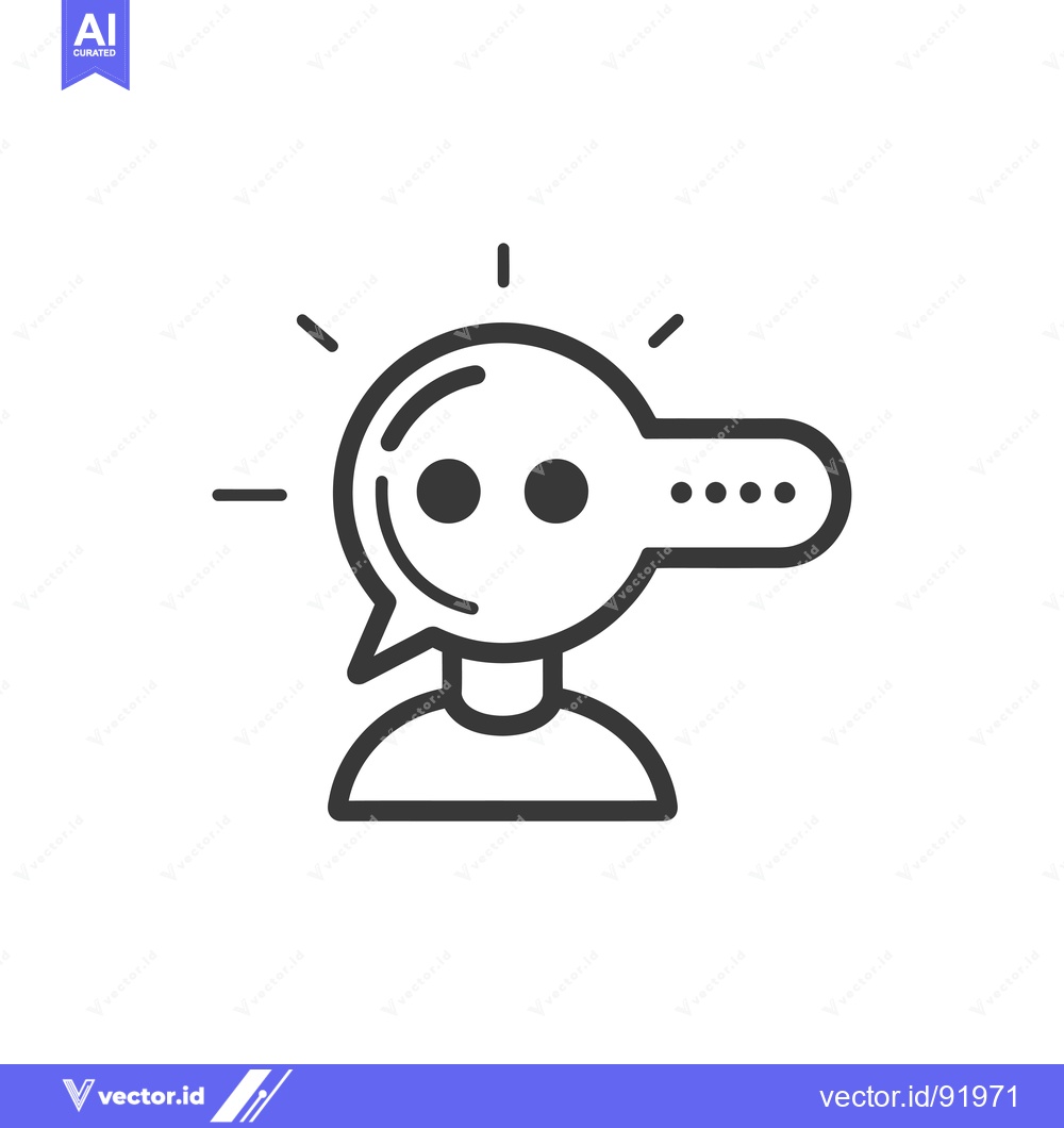 Premium Vector dari Person with a thought bubble and three dots in the bubble