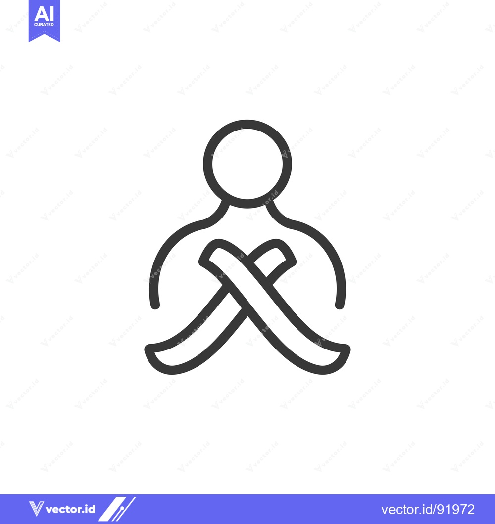 Premium Vector of Person with Crossed Arms in Line Art Style