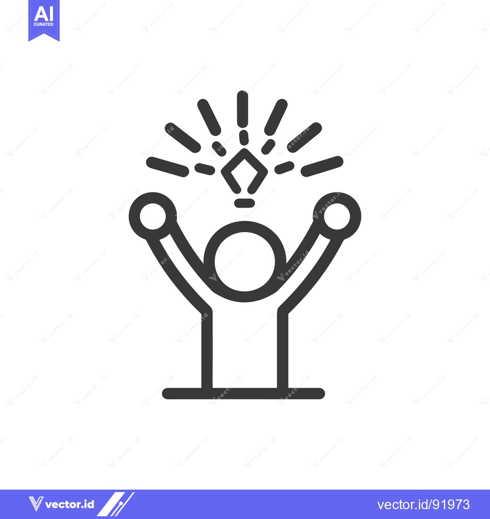 Premium Vector of Person with Diamond Above Their Head and Arms Raised