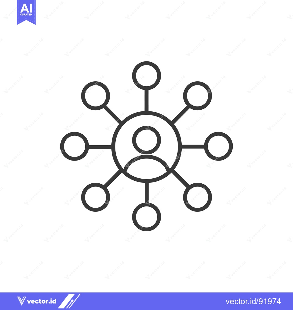 Premium Vector dari Person with eight connected circles representing connections