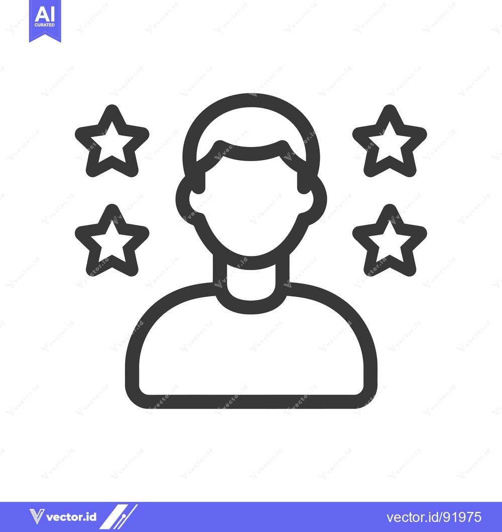 Premium Vector of Person with four star rating