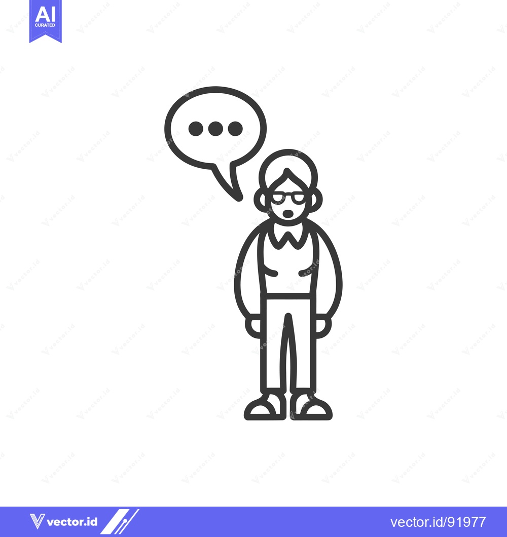 Premium Vector of Person with glasses and speech bubble thinking