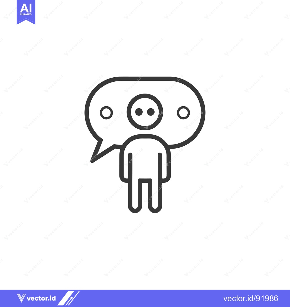 Premium Vector dari Person with Speech Bubble and Two Dots
