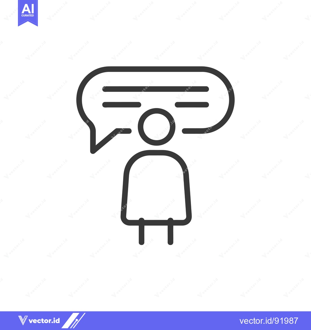 Premium Vector dari Person with Speech Bubble Icon