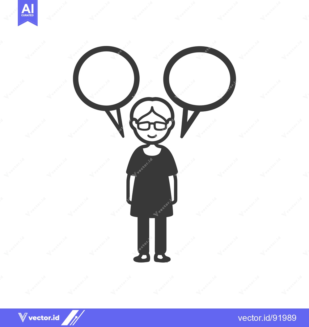 Premium Vector dari Person with Two Speech Bubbles Above their Head
