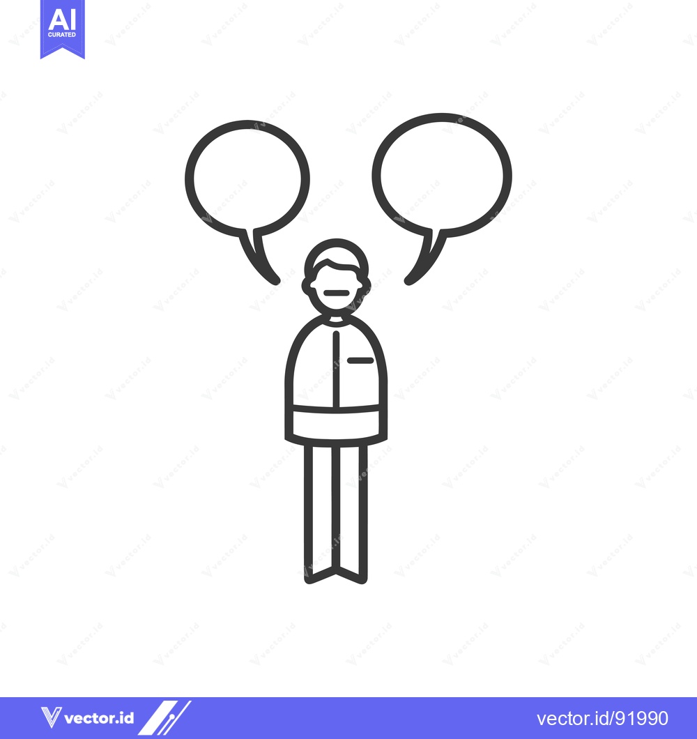 Premium Vector dari Person with two speech bubbles above their head