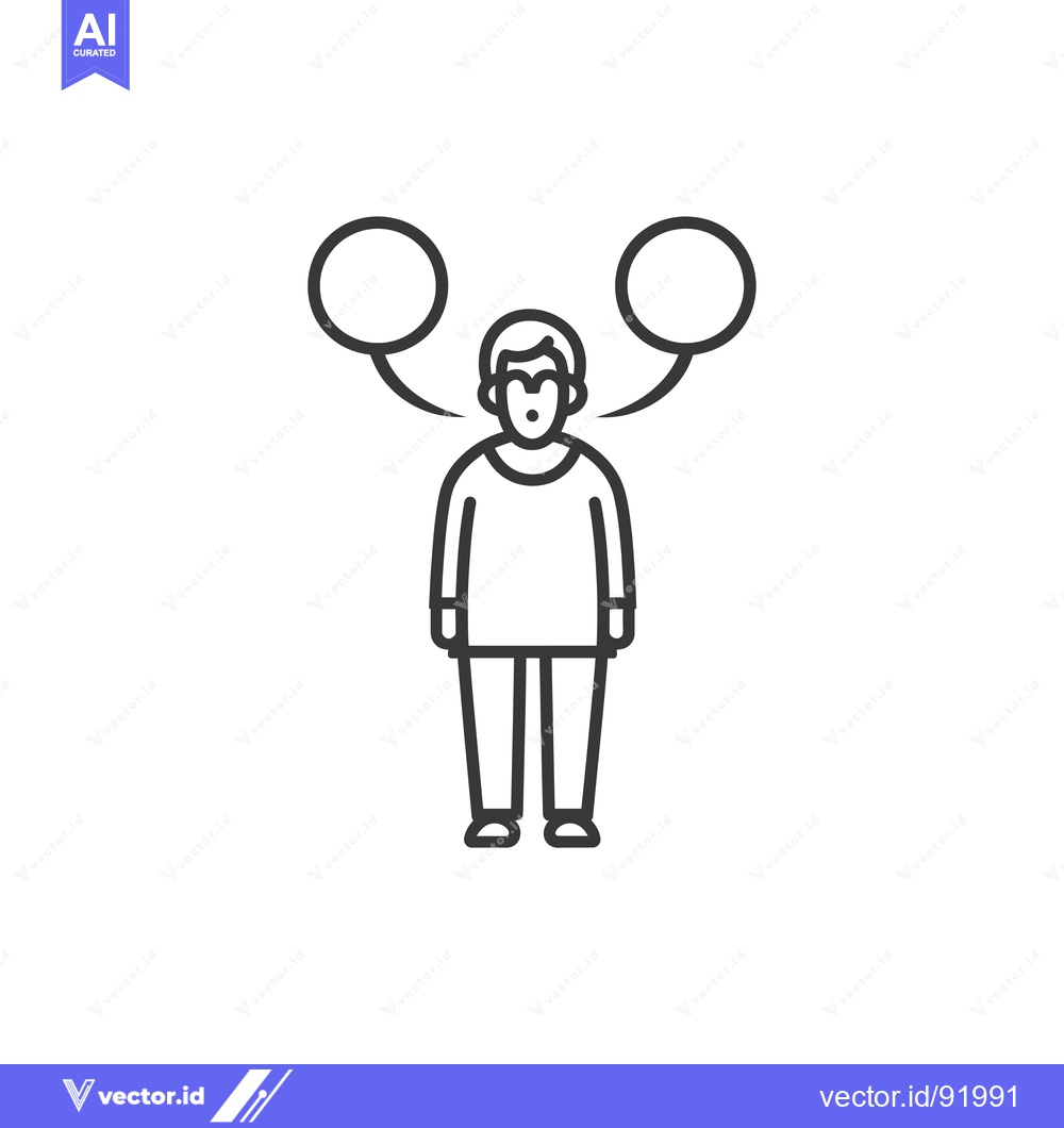 Premium Vector of Person with two speech bubbles above their head