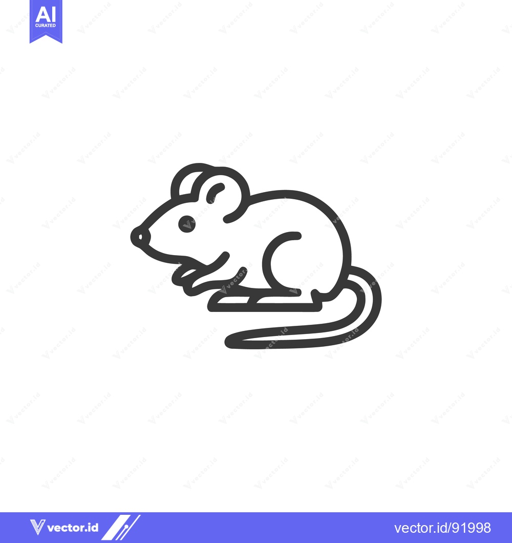 Premium Vector dari Minimalist Mouse Icon: Clean Line Art Illustration on White Background