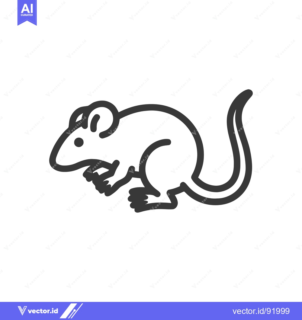 Premium Vector of Minimalist Mouse Icon: Bold Outline, Simple Design, Clean Vector Illus