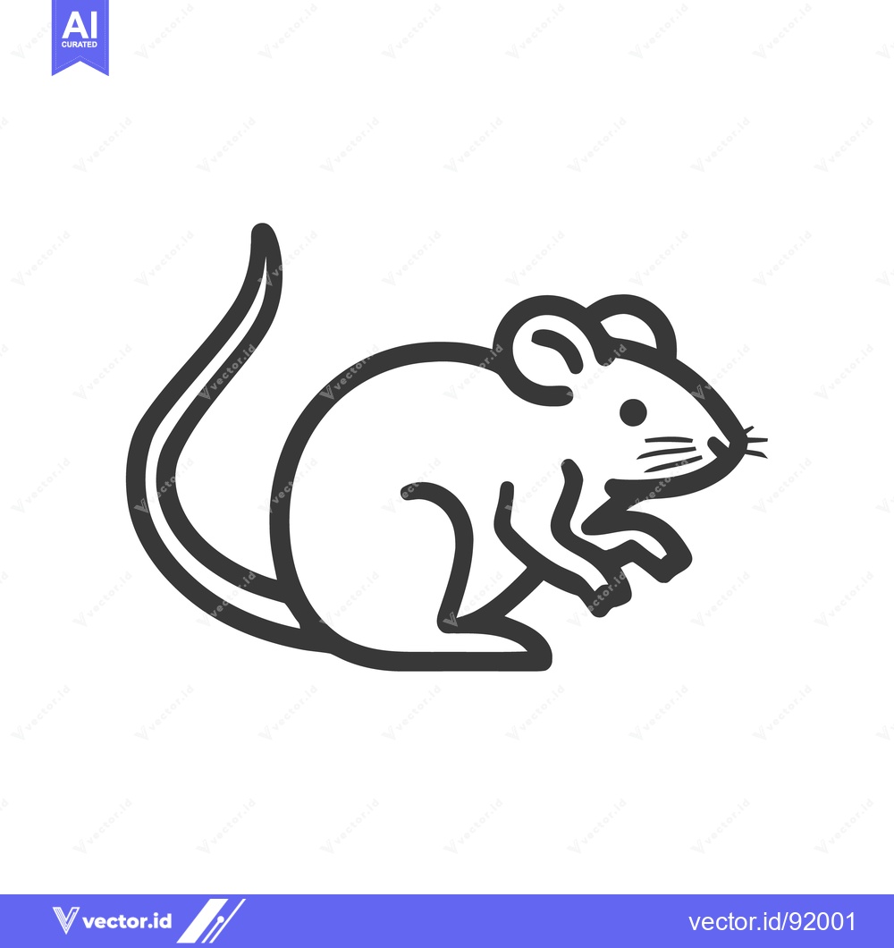 Premium Vector dari Minimalist Mouse Icon: Clean Line Art Illustration on White Background