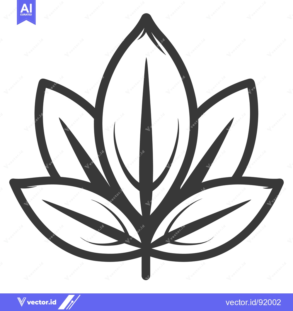 Premium Vector of Simple stylized illustration of a green plant leaf pattern