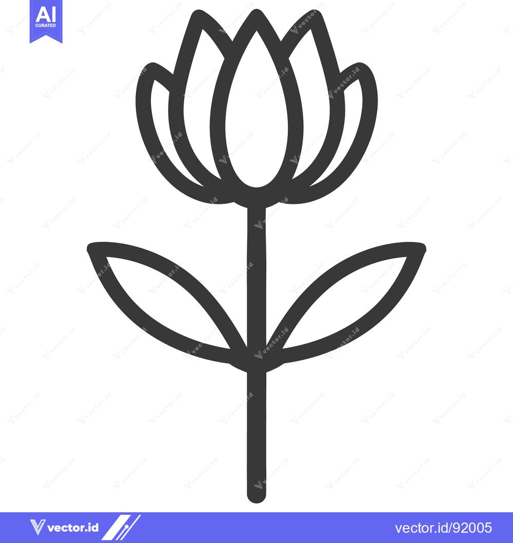 Premium Vector dari A black line drawing of a stylized open flower
