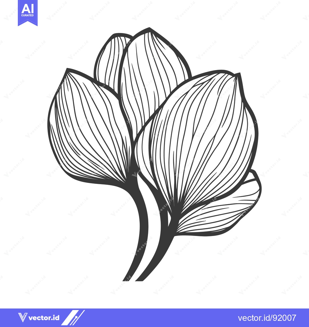 Premium Vector of A simple line art illustration of clustered stylized leaves