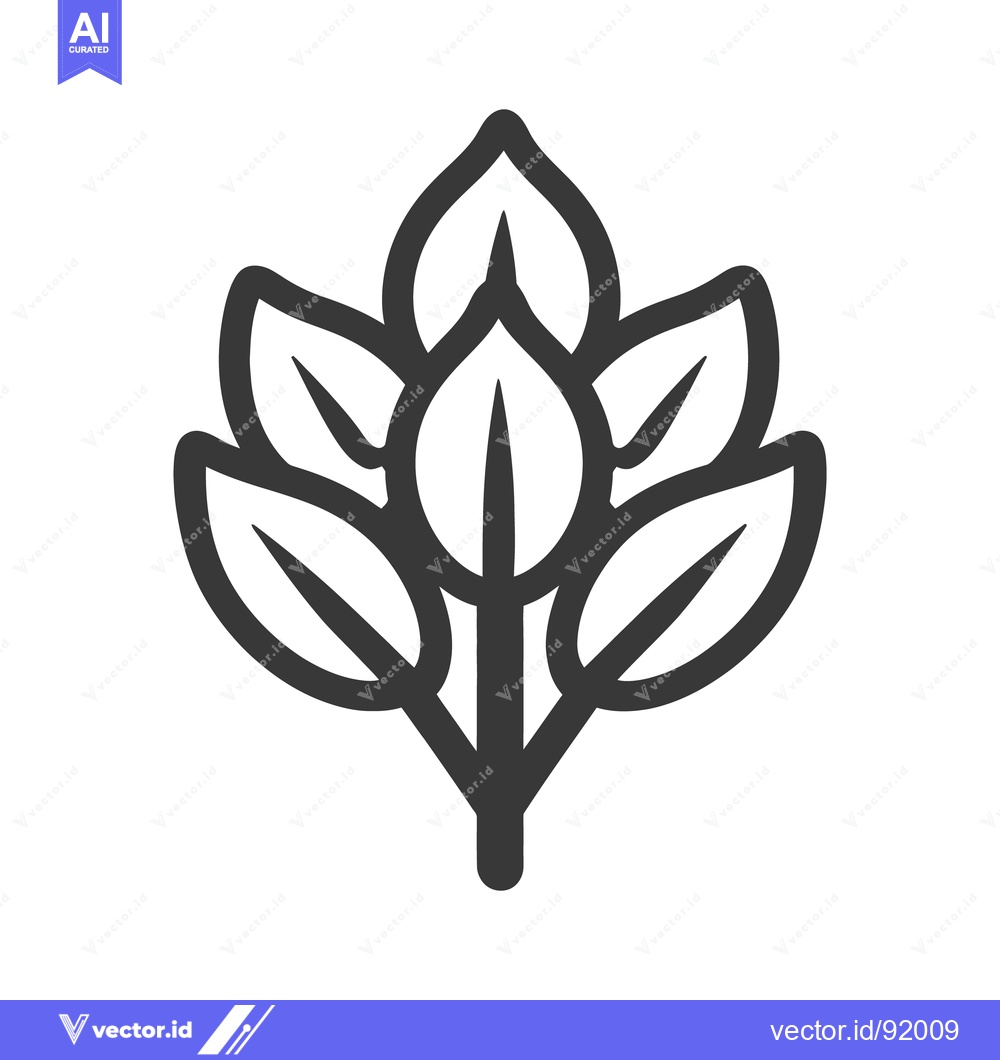 Premium Vector of An isolated graphic representation of a cluster of leaves