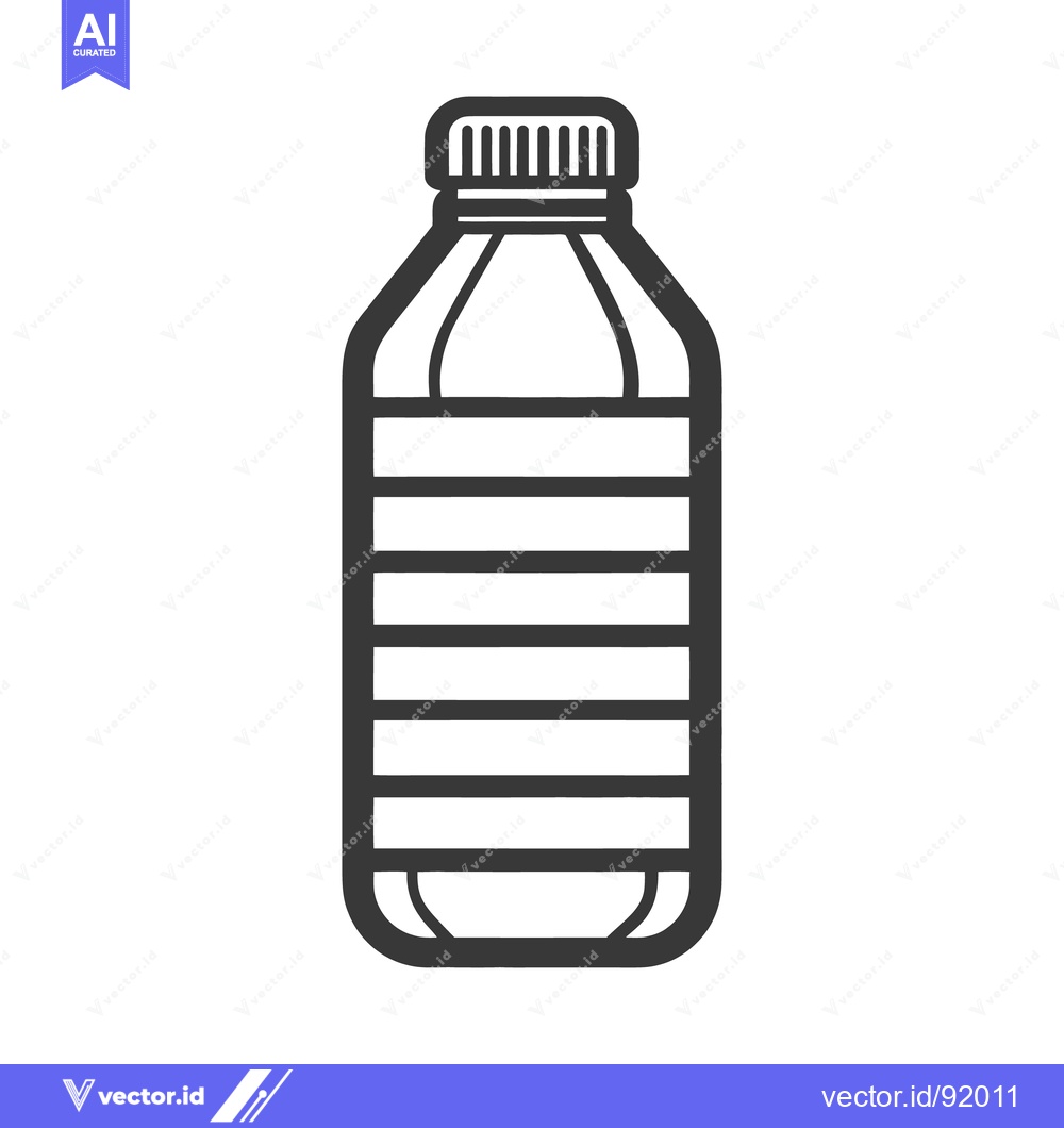 Premium Vector of A monochrome illustration depicts a closed plastic bottle shape