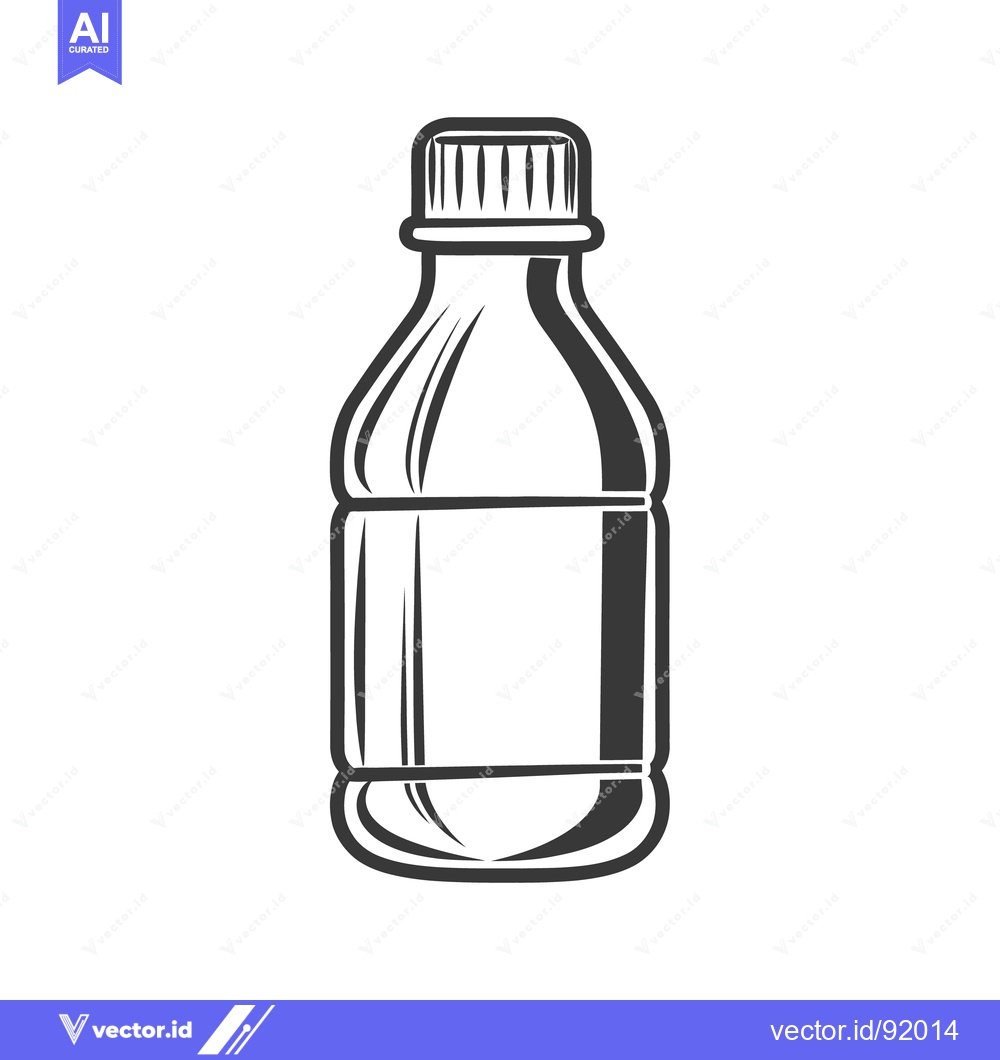 Premium Vector dari A simple illustration of a plastic bottle and its cap