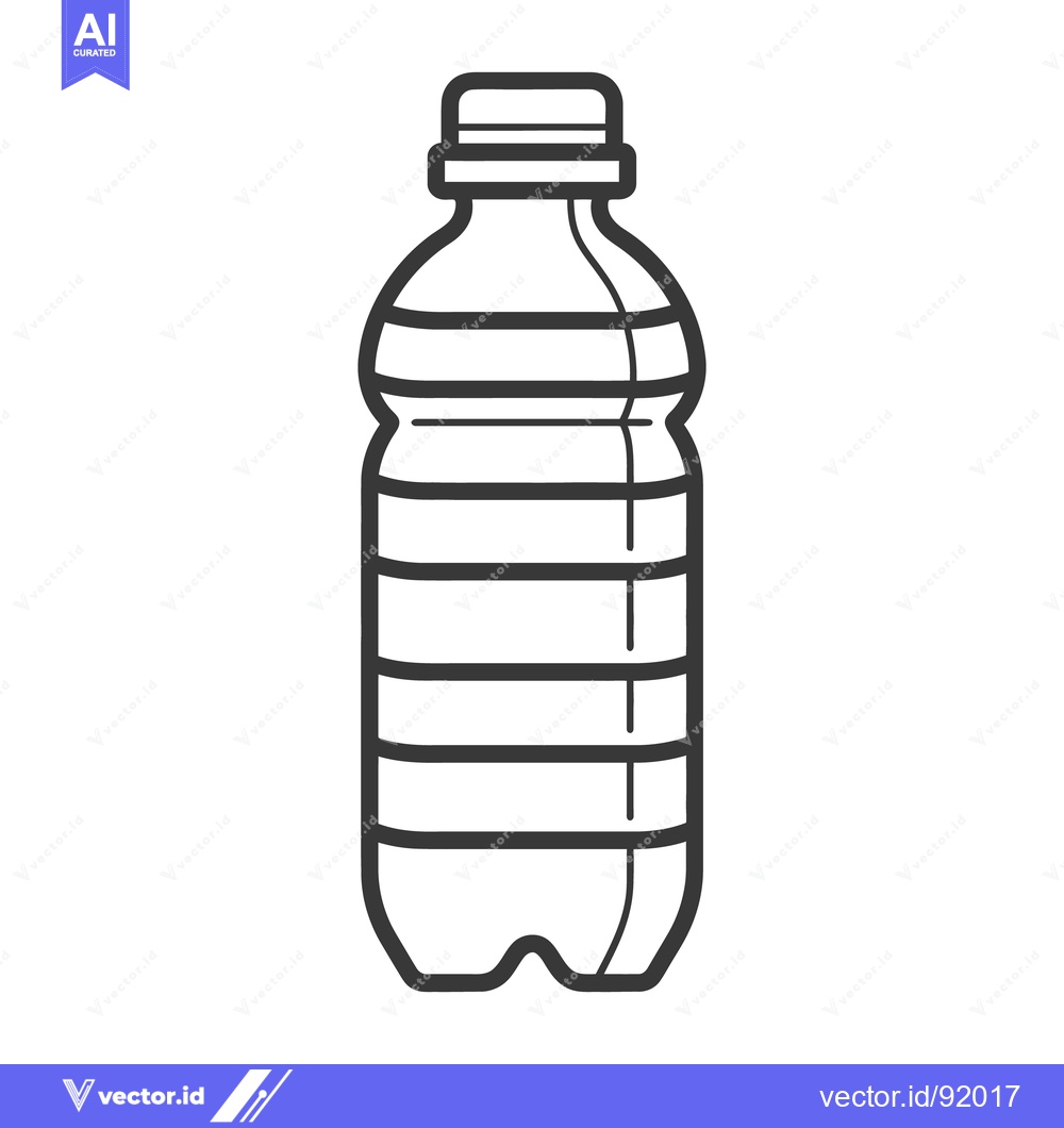 Premium Vector of A simple black and white illustration of a plastic beverage bottle