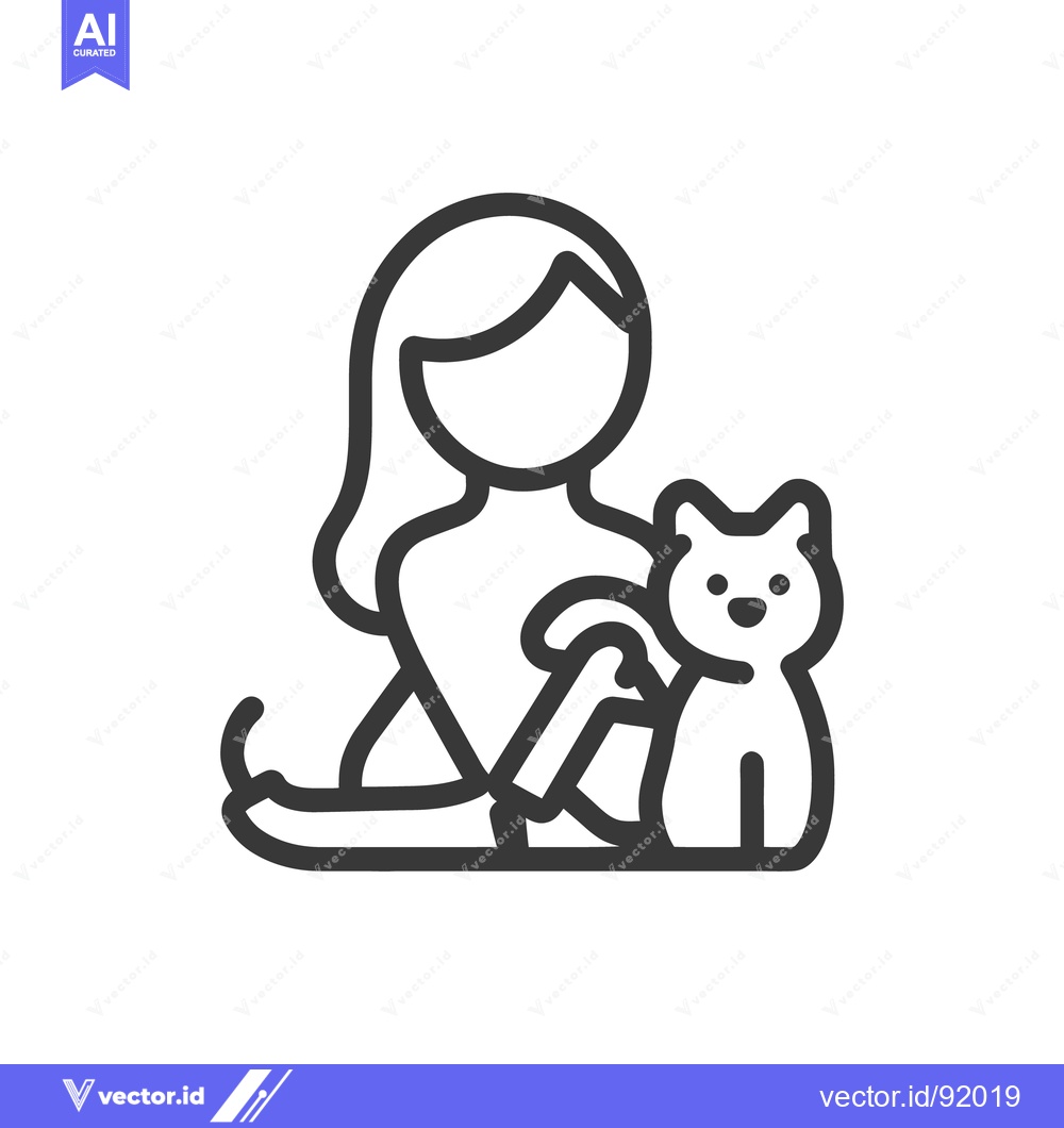 Premium Vector dari A person cuddling with a small and friendly feline animal pet