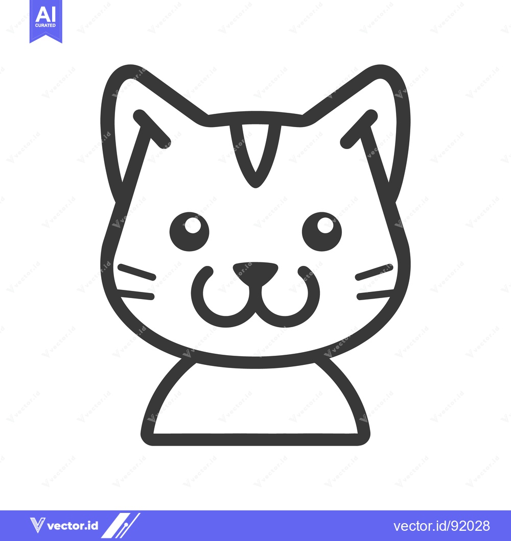 Premium Vector of A simple and friendly illustration of a cartoon cat face