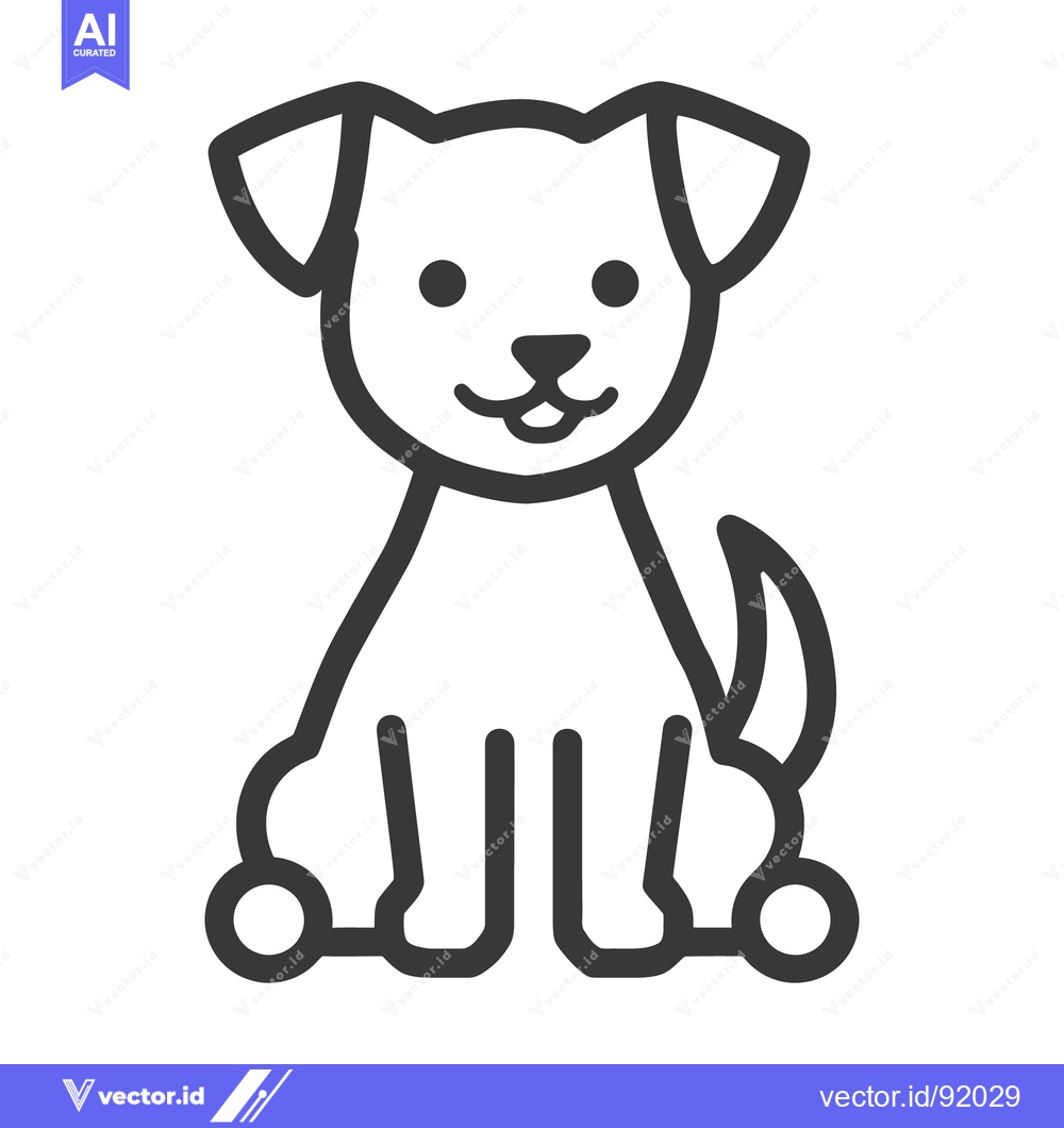 Premium Vector dari Adorable simplistic dog illustration shows a friendly canine in sittin