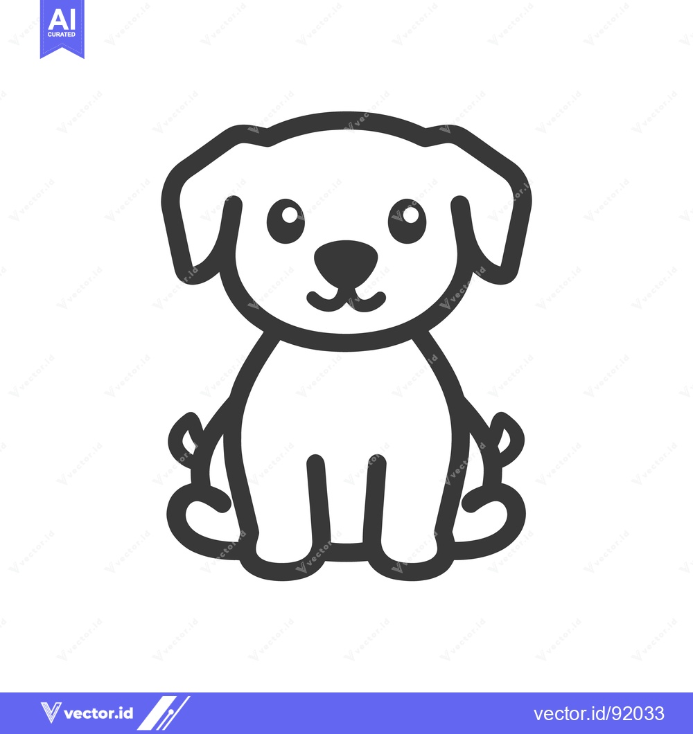 Premium Vector dari A cute stylized illustration of a small sitting puppy dog
