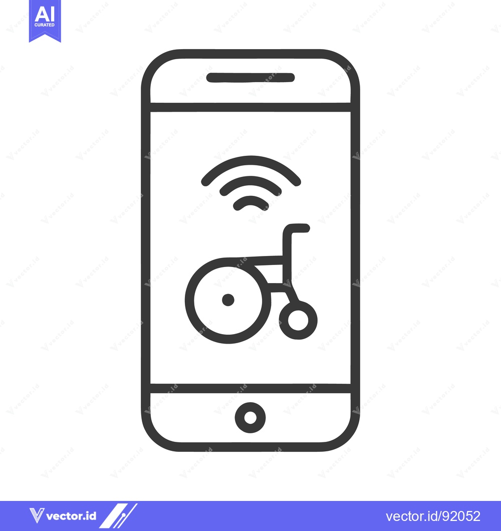 Premium Vector dari Wheelchair App Icon: Accessibility Technology on Smartphone Screen