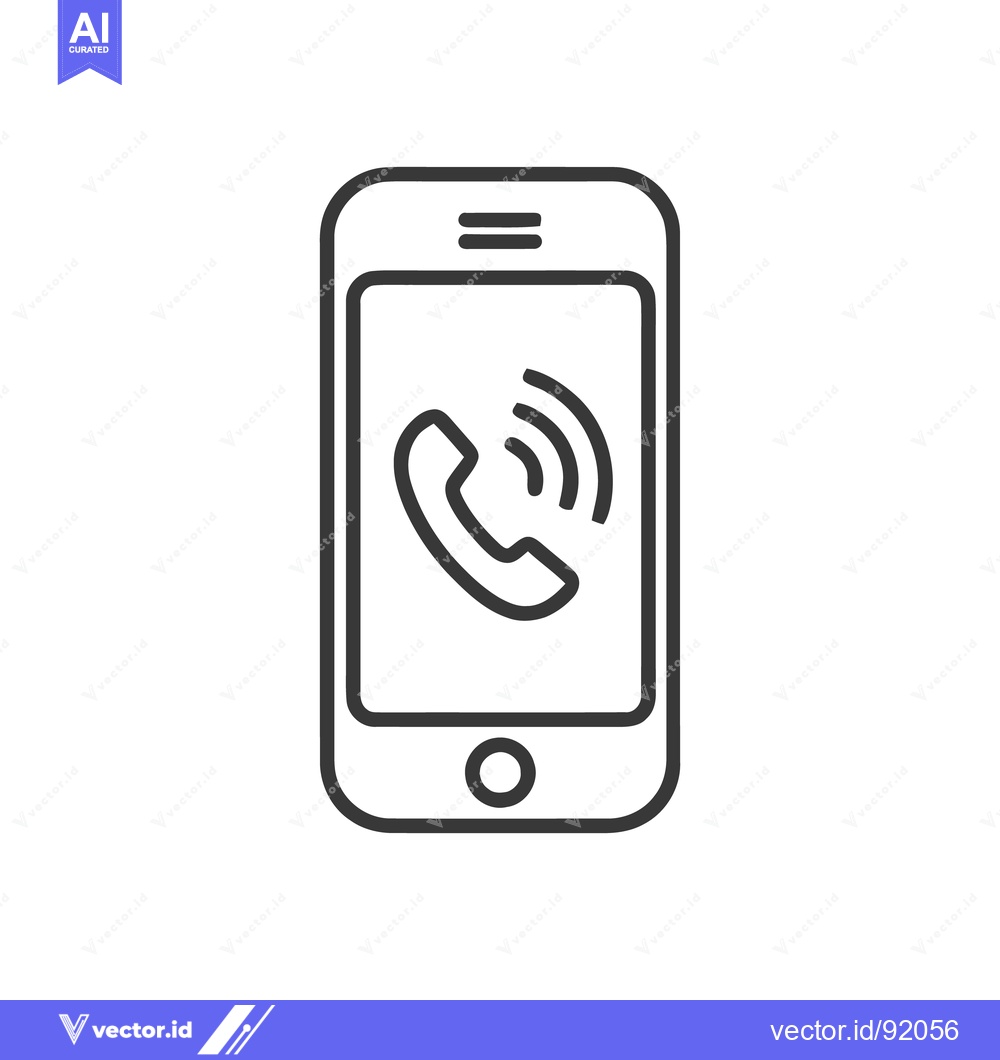 Premium Vector dari Smartphone Ringing Icon: Minimalist Design for Communication and Techn