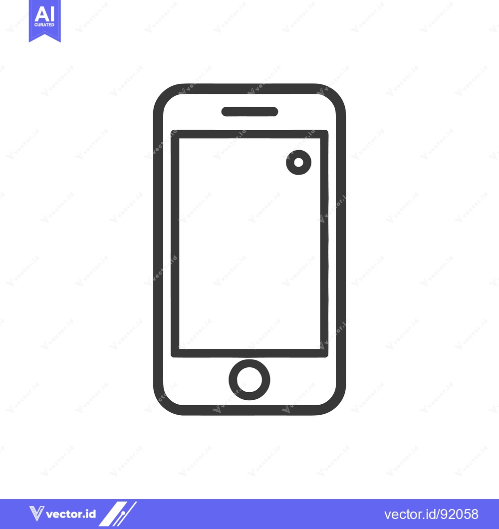 Premium Vector dari Minimalist Smartphone Icon: Clean Line Art for Modern Communication