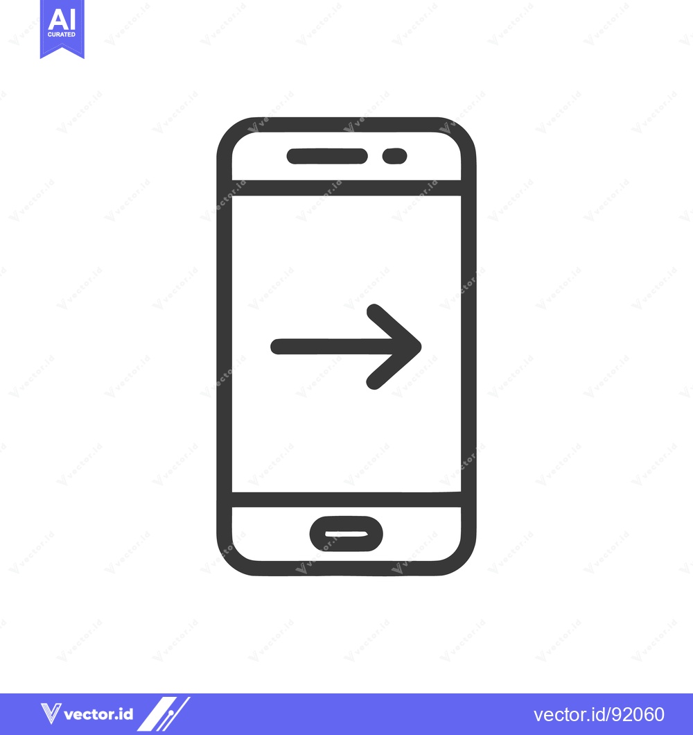 Premium Vector dari Smartphone with Right Arrow Icon: Modern Mobile Technology Symbol