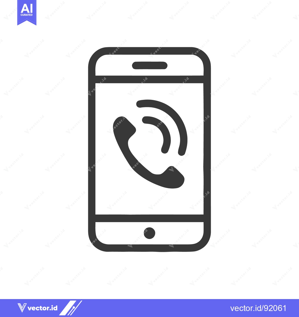 Premium Vector dari Minimalist Phone Icon with Call Symbol in Black and White Design