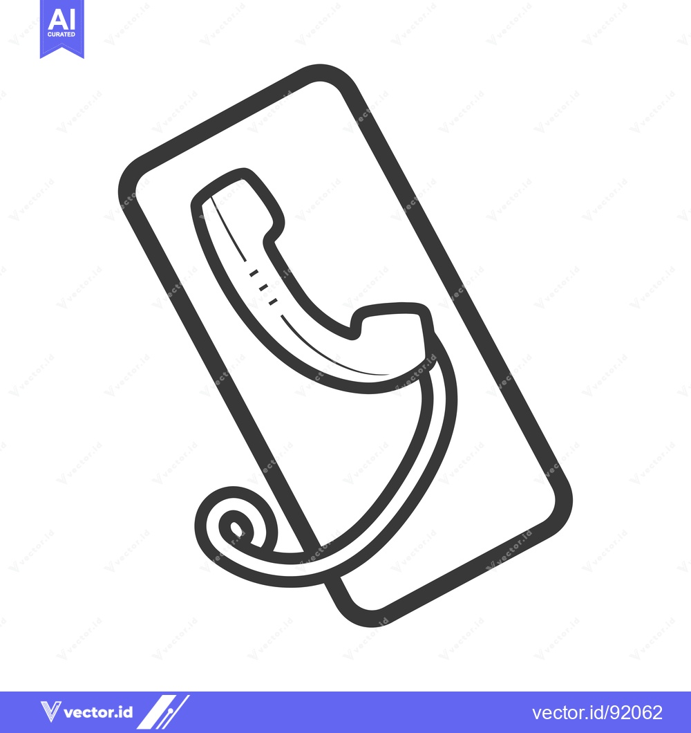 Premium Vector of Phone Icon with Handset on a Smartphone Screen