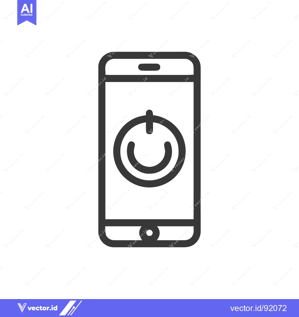 Premium Vector dari Smartphone Power Icon: Minimalist Line Art for Mobile Device Control