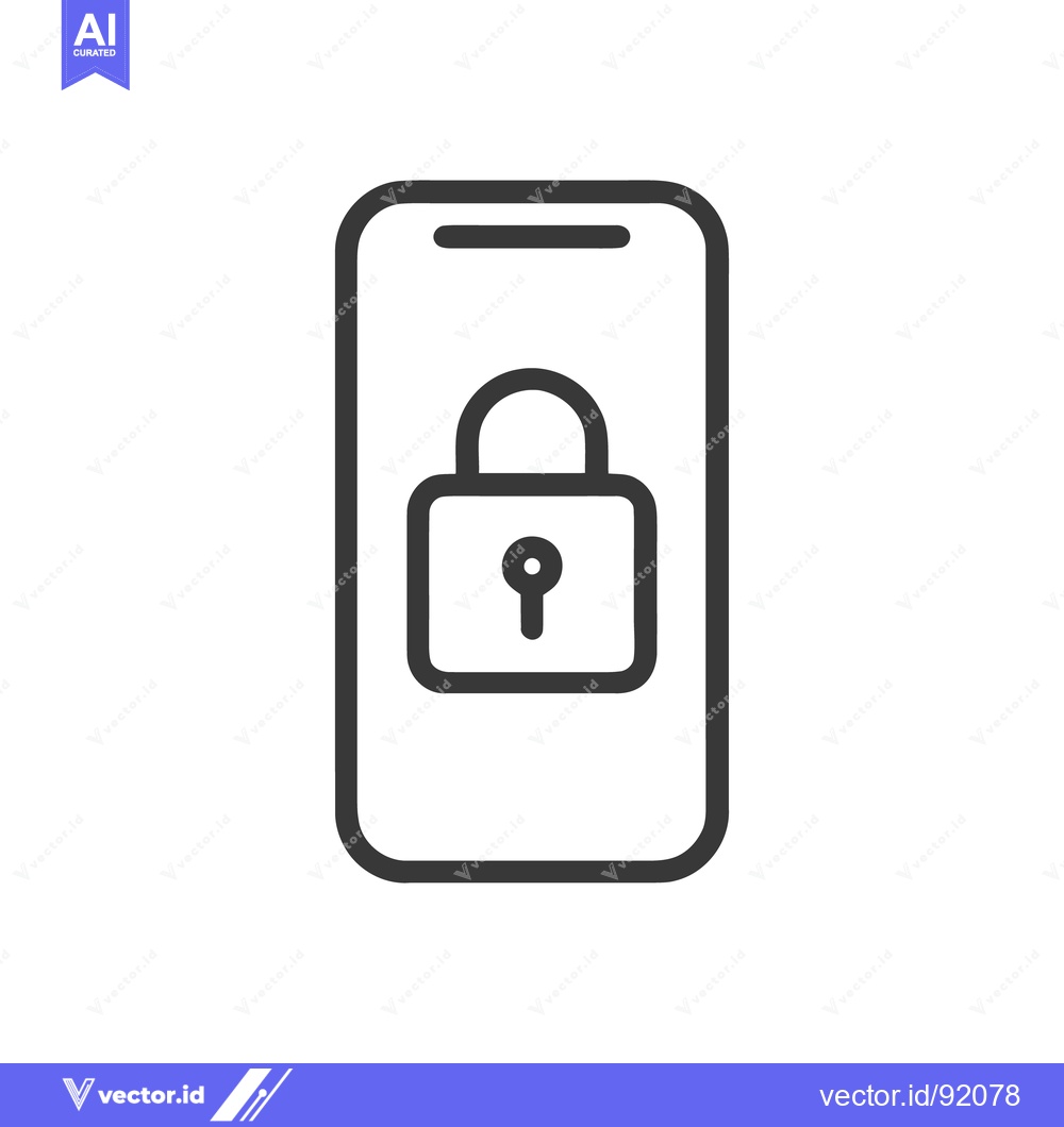 Premium Vector dari Secure Mobile: Smartphone Displaying Padlock Icon for Data Protection
