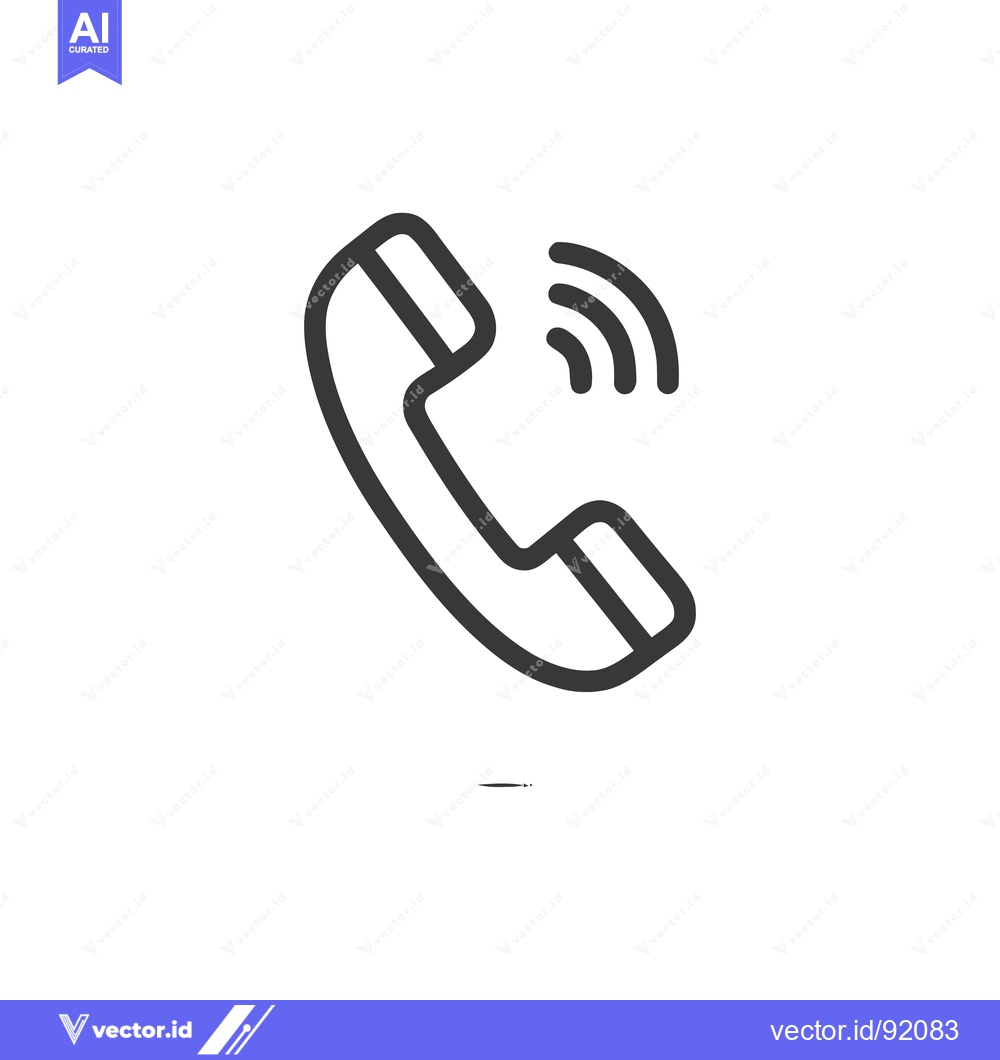 Premium Vector dari Ringing Phone Icon: Bold Outline, Communication Symbol, Modern Design
