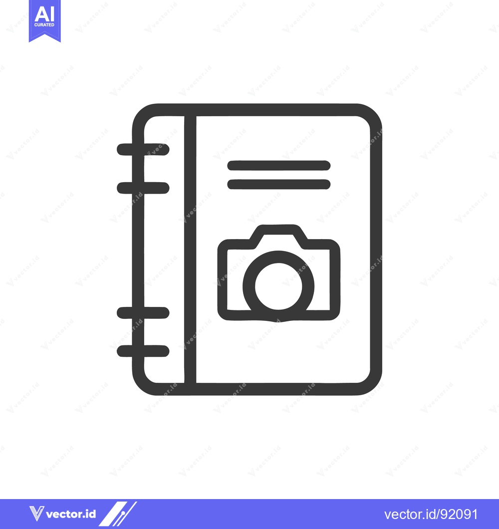 Premium Vector of Photography Journal Icon: Camera Symbol in Notebook Design
