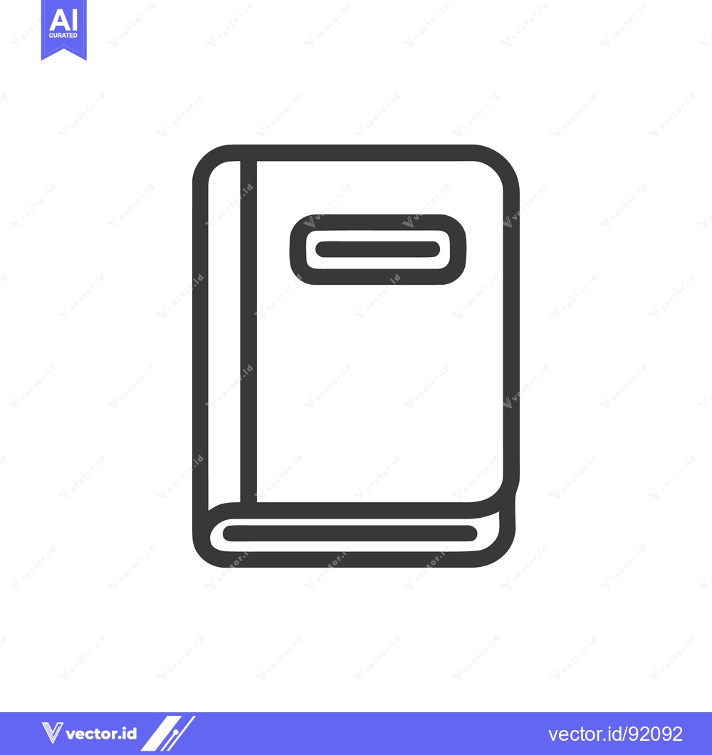 Premium Vector dari Minimalist Book Icon: Clean Line Art for Education and Knowledge