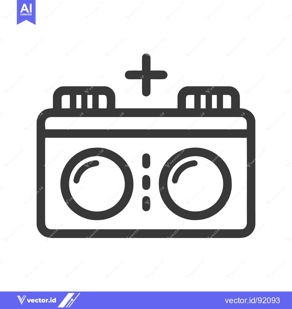 Premium Vector of Retro Boombox Icon: Vintage Audio Device in Minimalist Style