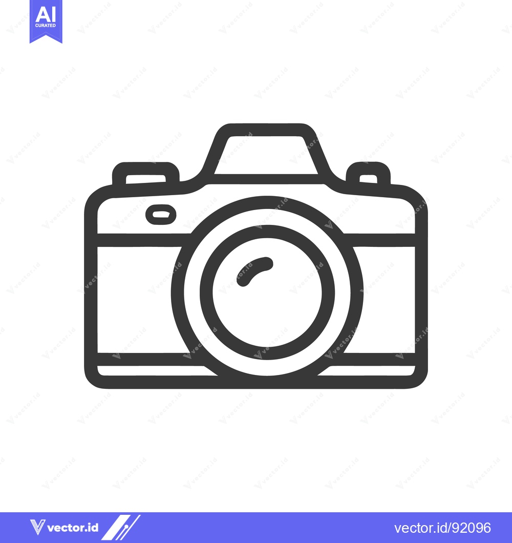 Premium Vector dari Minimalist Camera Icon: Bold Outline on White Background