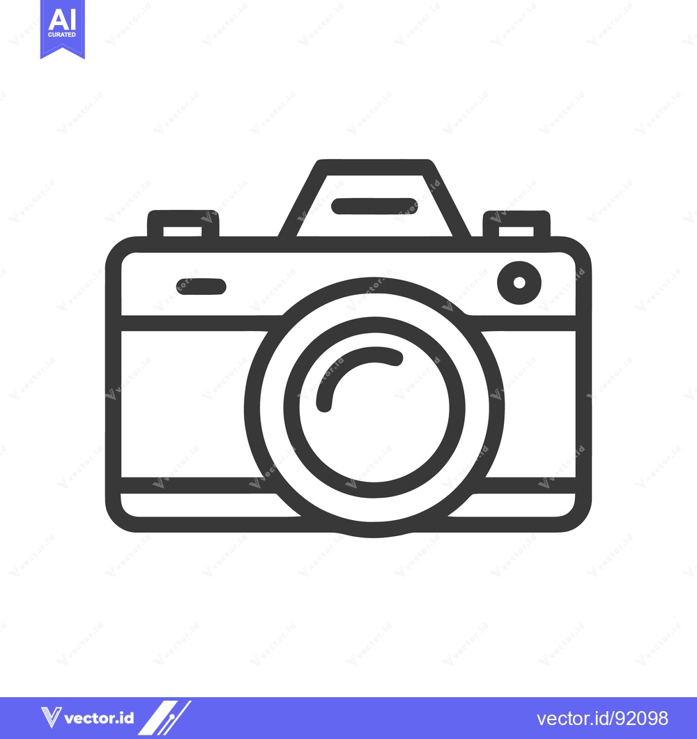 Premium Vector dari Minimalist Camera Icon: Bold Outline on White Background