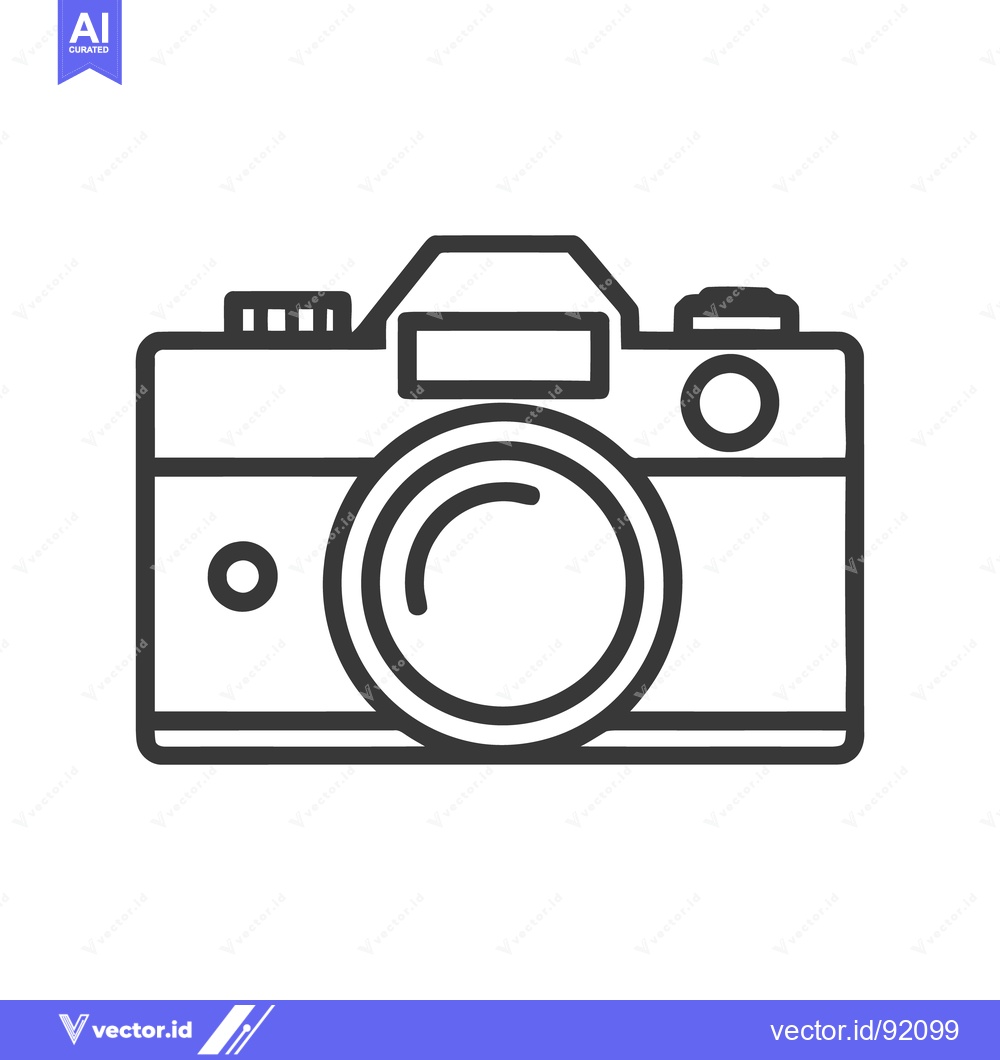Premium Vector dari Minimalist Camera Icon: Bold Outline, Photography Concept, White Backg