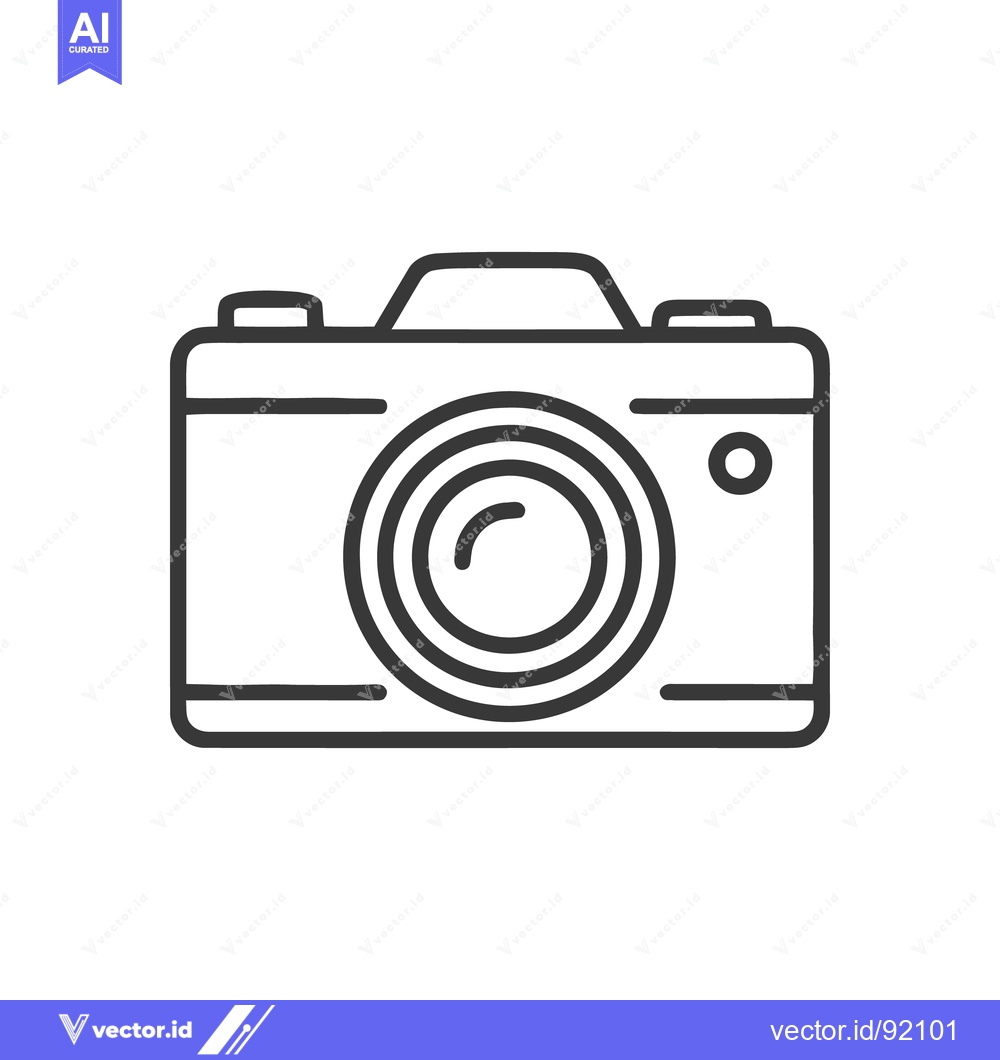 Premium Vector of Minimalist Camera Icon: Clean Line Art for Photography Concepts