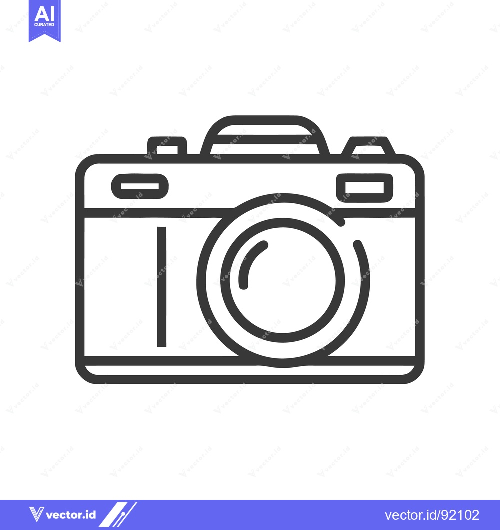 Premium Vector dari Minimalist Camera Icon: Sleek Line Art for Photography Concepts