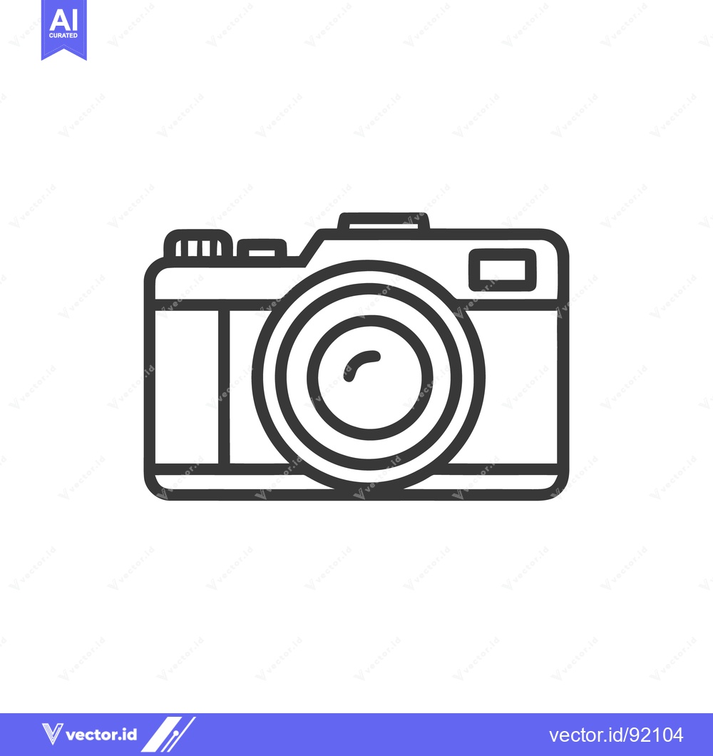 Premium Vector dari Minimalist Camera Icon: Clean Line Art for Photography Concepts