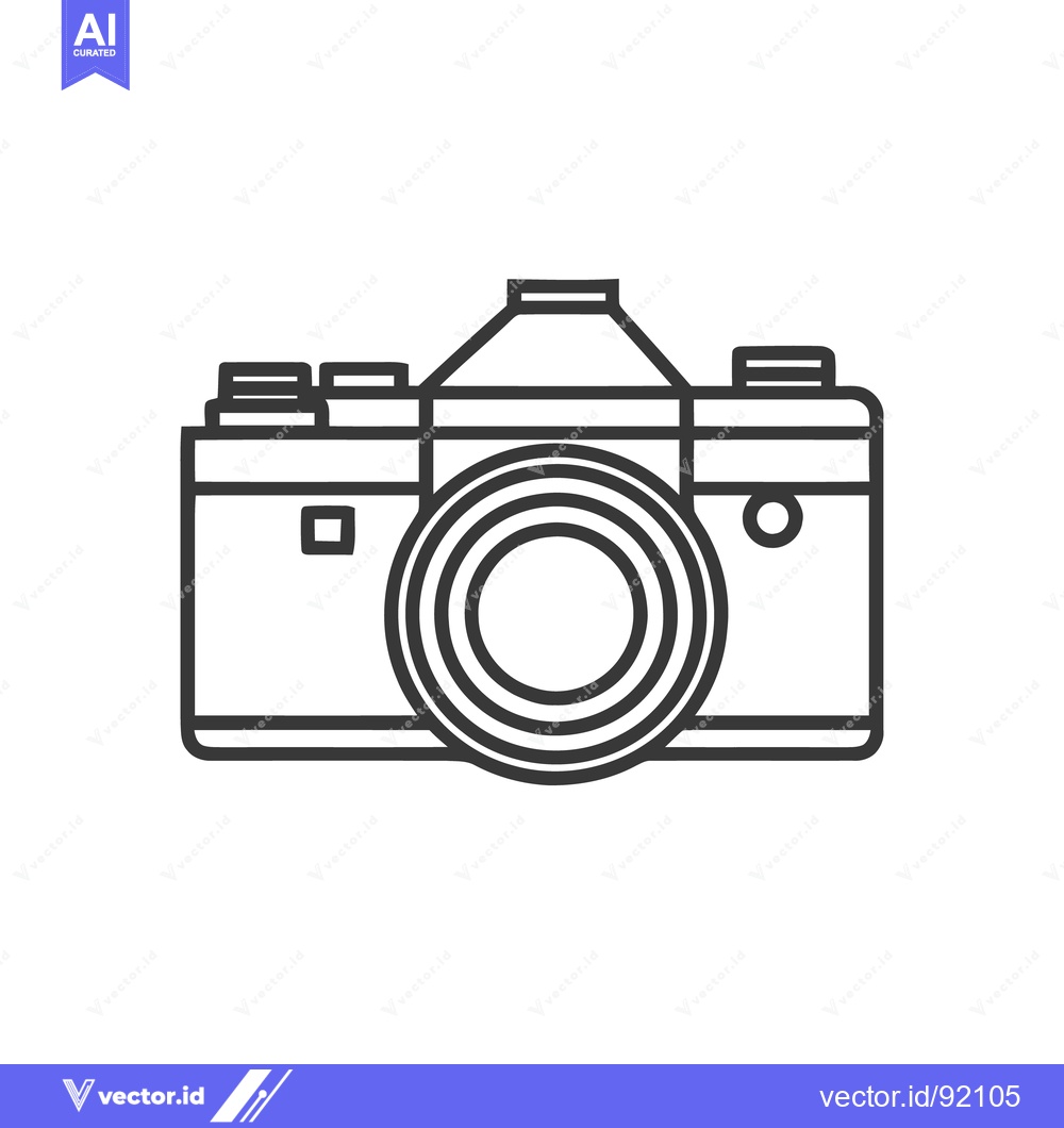 Premium Vector dari Minimalist Camera Icon: Clean Line Art for Photography Concepts