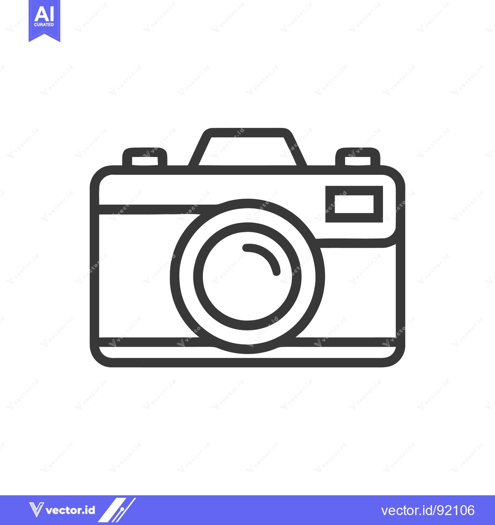 Premium Vector of Minimalist Camera Icon: Clean Line Art Photography Symbol