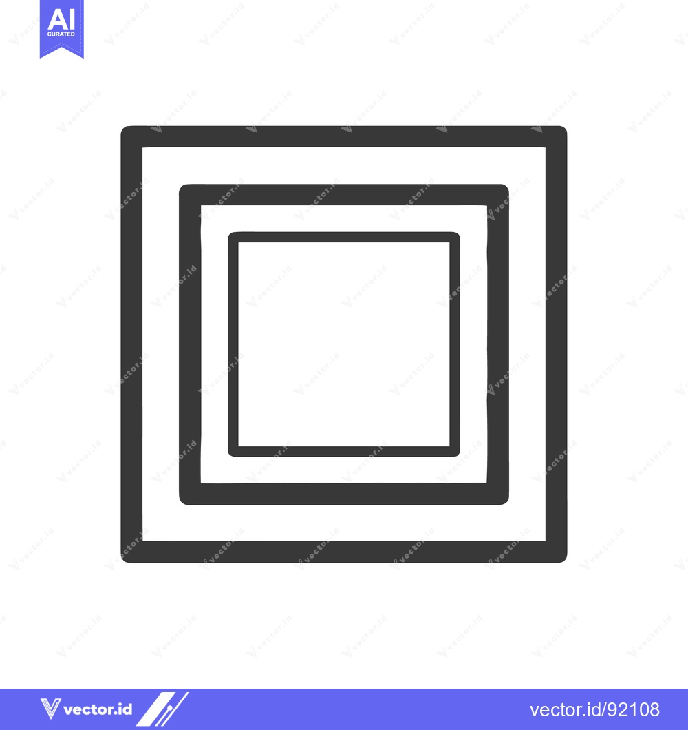 Premium Vector of Concentric Square Frames: Minimalist Design with Bold Outlines and Geo