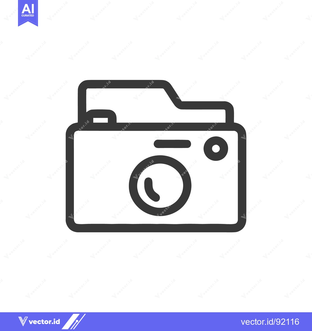 Premium Vector of Minimalist Camera Icon: Clean Line Art for Photography Concepts