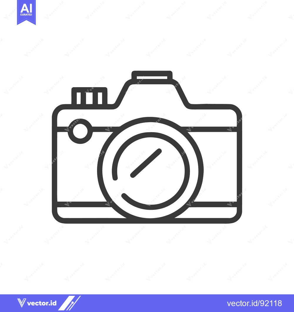 Premium Vector dari Minimalist Camera Icon: Clean Line Art on White Background