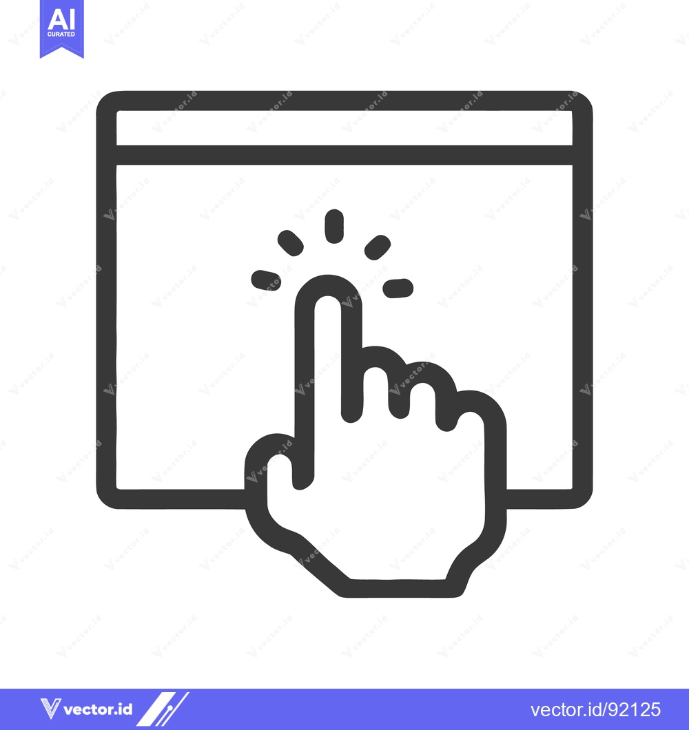 Premium Vector dari Interactive Touchscreen Interface: Hand Gesture on Digital Display Ico